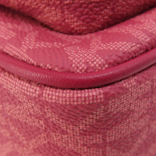 MICHAEL KORS Shoulder Bag PVC pink MK signature Women Used Authentic