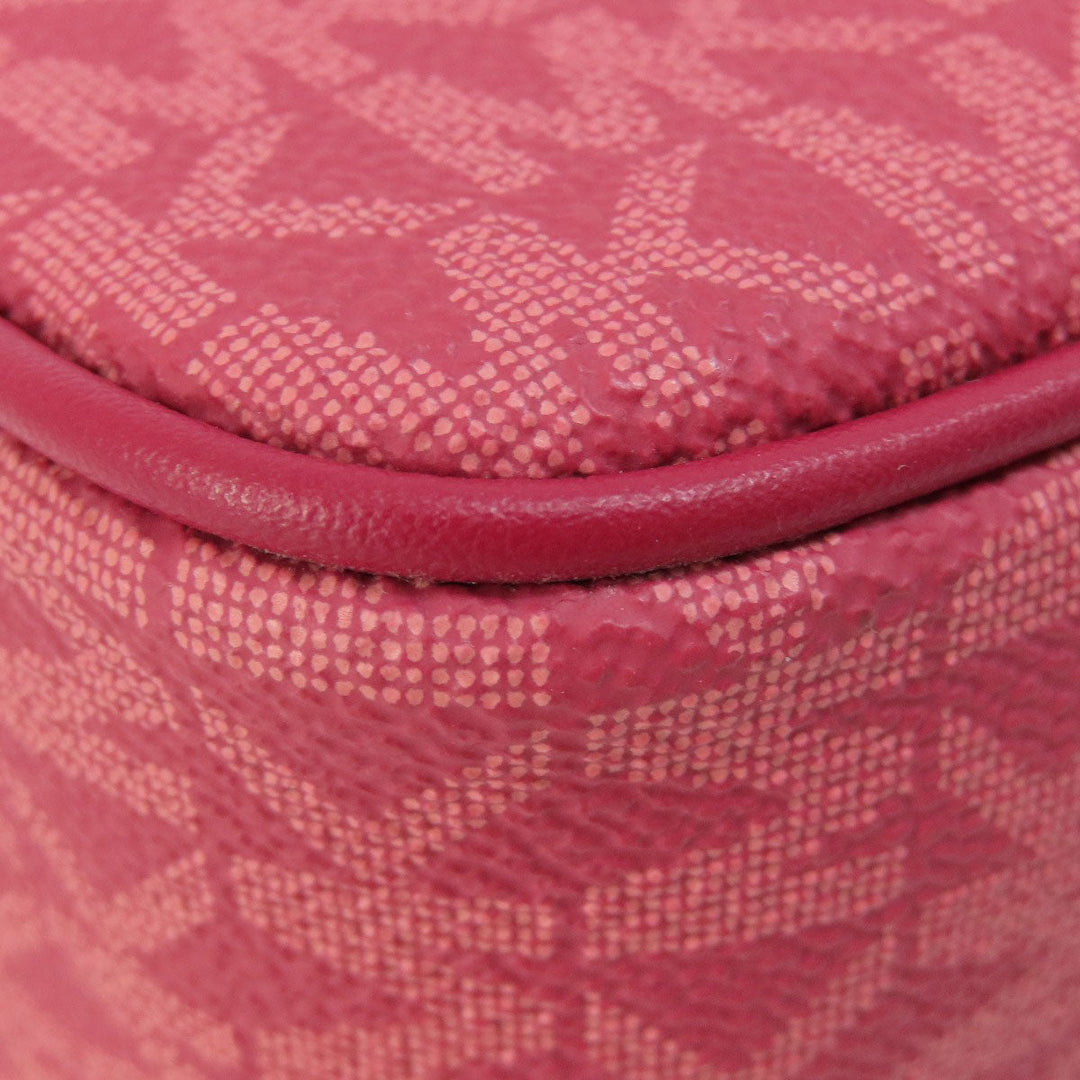 MICHAEL KORS Shoulder Bag PVC pink MK signature Women Used Authentic