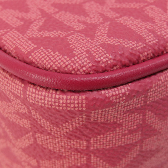 MICHAEL KORS Shoulder Bag PVC pink MK signature Women Used Authentic