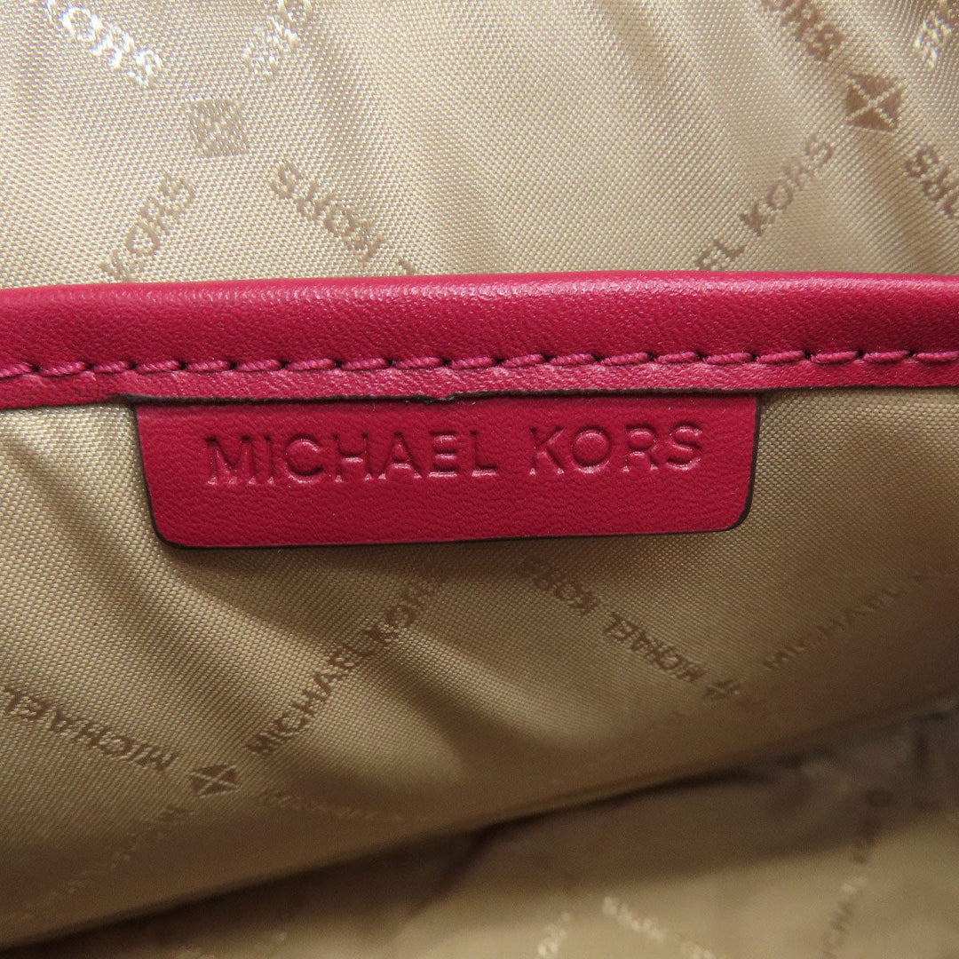 MICHAEL KORS Shoulder Bag PVC pink MK signature Women Used Authentic
