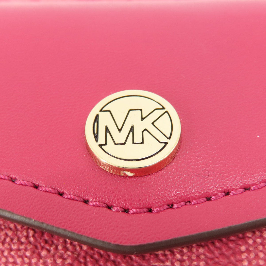 MICHAEL KORS Shoulder Bag PVC pink MK signature Women Used Authentic