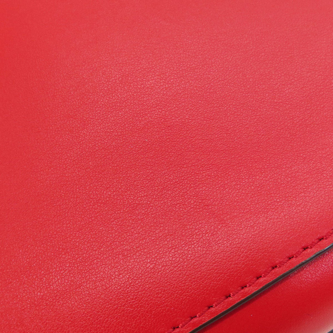 MICHAEL KORS Handbag leather Red logo 2WAY Women Used Authentic