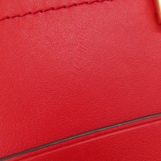 MICHAEL KORS Handbag leather Red logo 2WAY Women Used Authentic