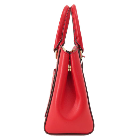 MICHAEL KORS Handbag leather Red logo 2WAY Women Used Authentic