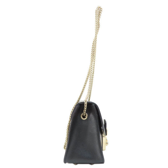 Furla Shoulder Bag PVC black metropolis Women Used Authentic