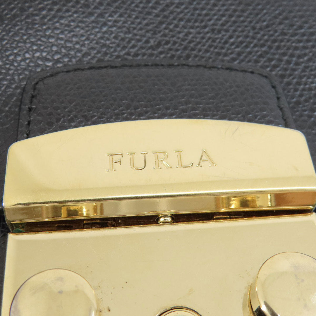 Furla Shoulder Bag PVC black metropolis Women Used Authentic