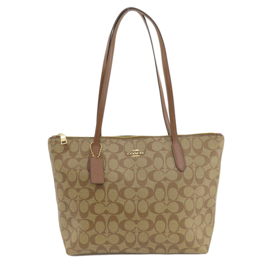 COACH Tote Bag 4455 PVC Brown Signature
