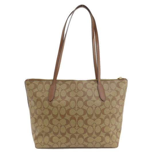 COACH Tote Bag 4455 PVC Brown Signature