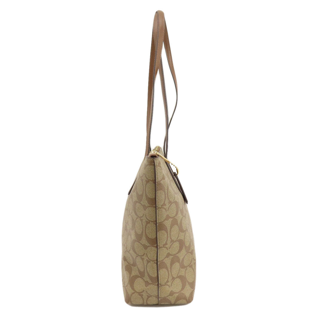 COACH Tote Bag 4455 PVC Brown Signature