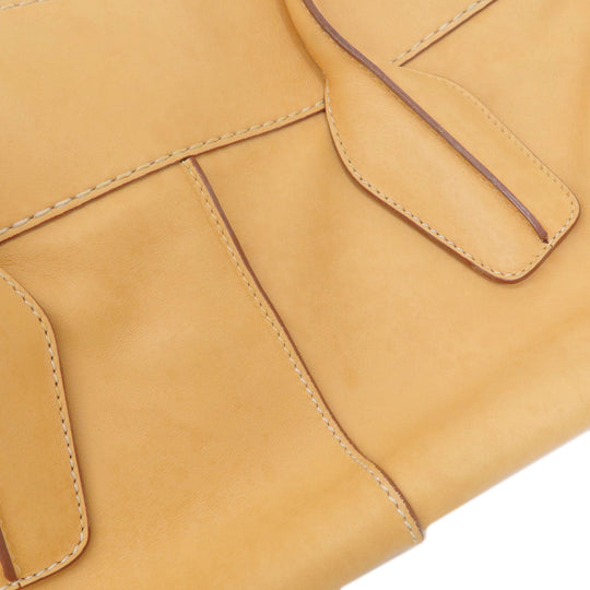 TOD�fS Tote Bag leather beige 2WAY Women Used Authentic