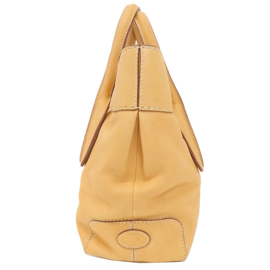 TOD�fS Tote Bag leather beige 2WAY Women Used Authentic
