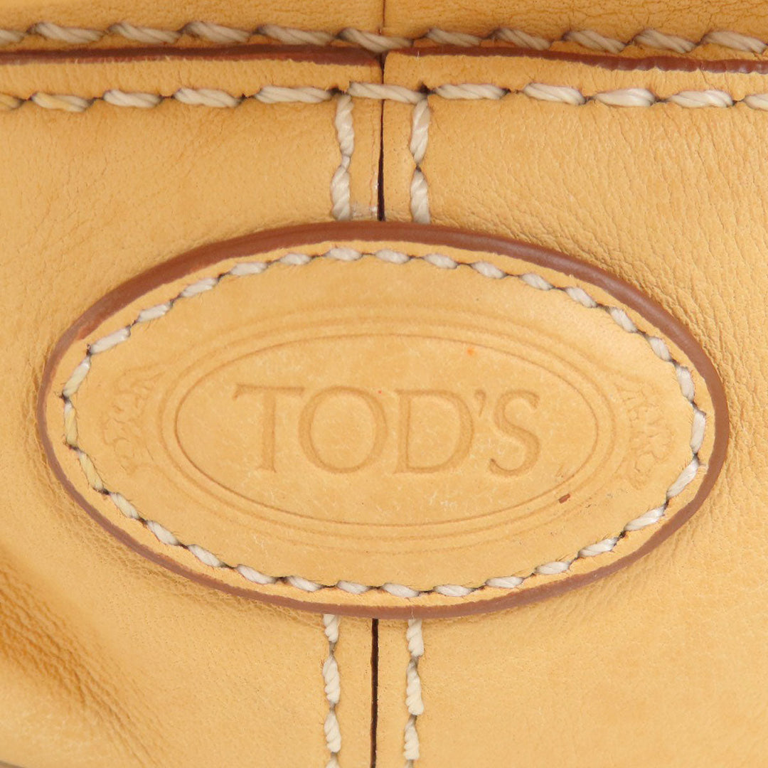 TOD�fS Tote Bag leather beige 2WAY Women Used Authentic