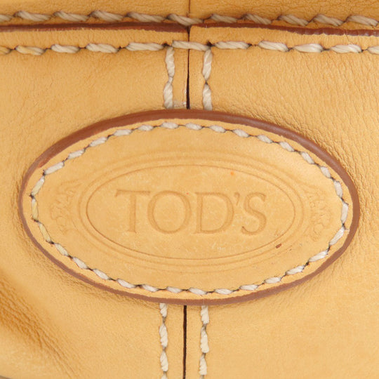 TOD�fS Tote Bag leather beige 2WAY Women Used Authentic