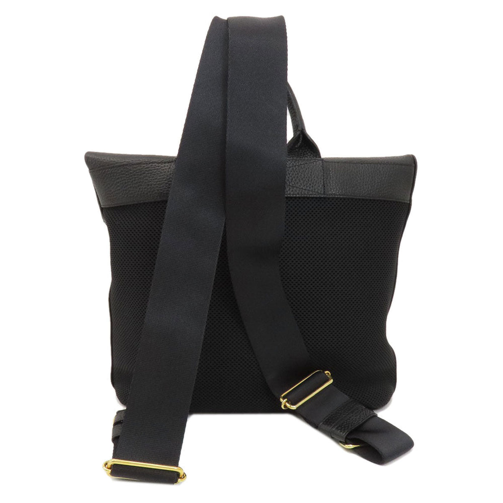 ADMJ Backpack leather black logo Women Used Authentic