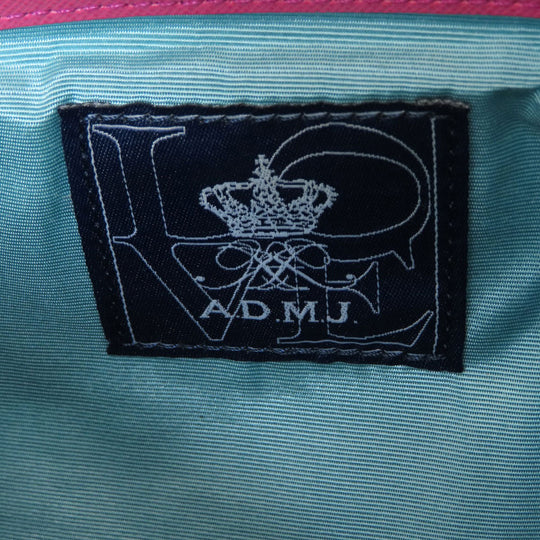 ADMJ Backpack leather black logo Women Used Authentic