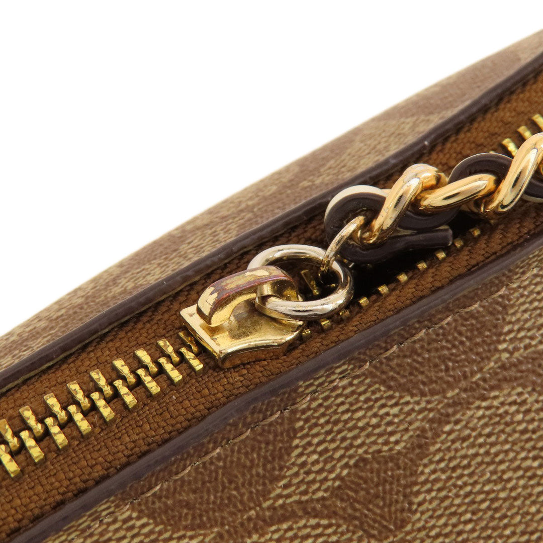 COACH Shoulder Bag F73177 PVC Brown one belt signature Women Used Authentic