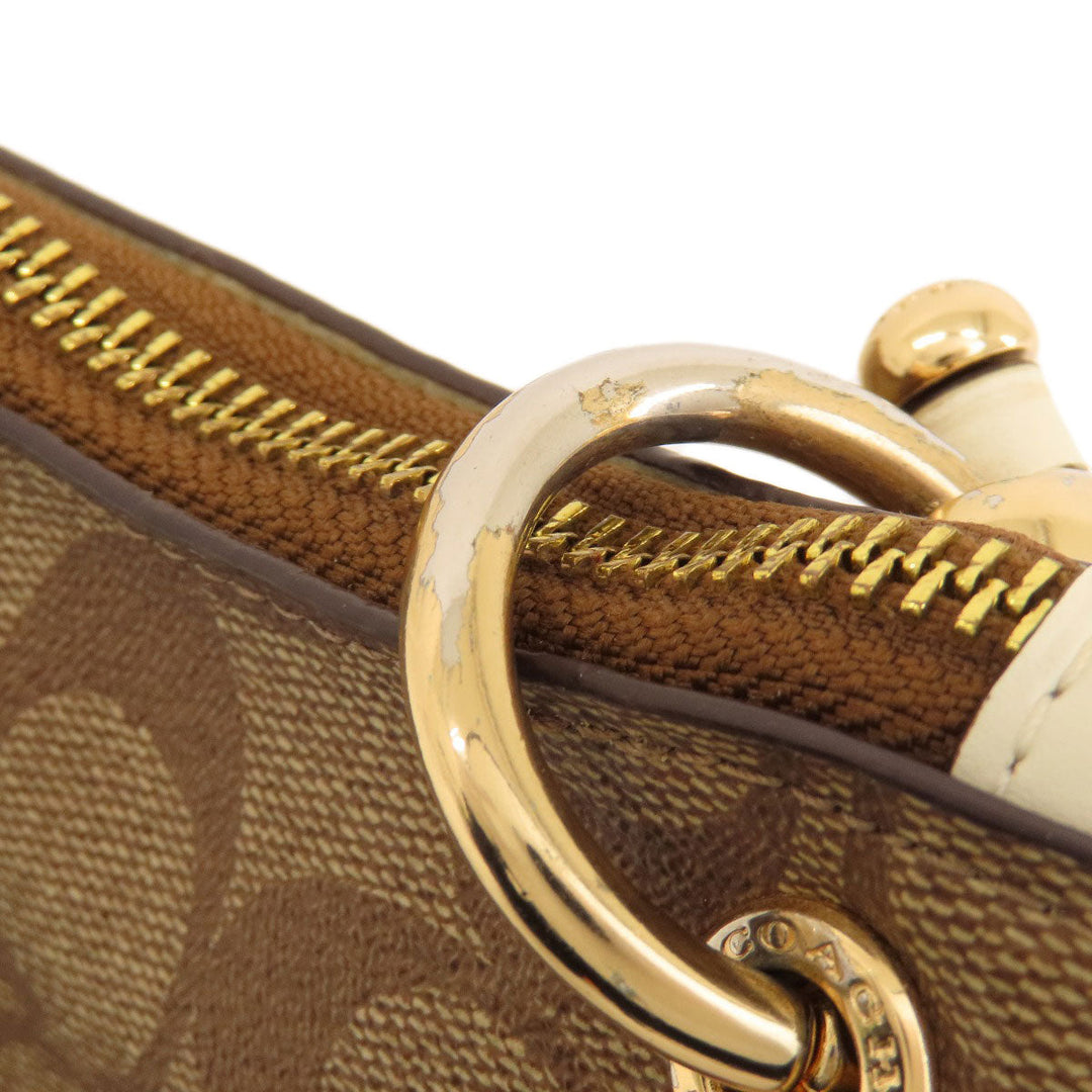 COACH Shoulder Bag F73177 PVC Brown one belt signature Women Used Authentic