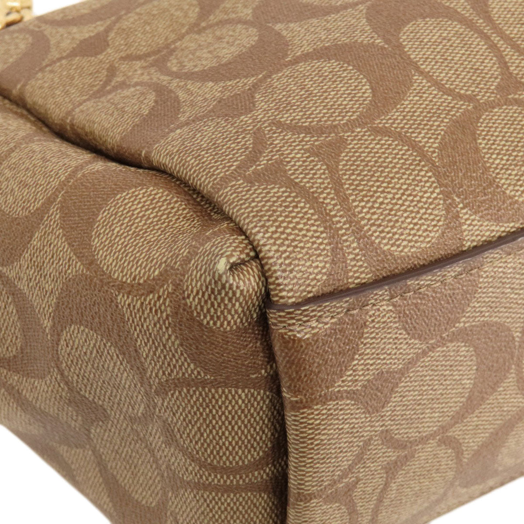 COACH Shoulder Bag F73177 PVC Brown one belt signature Women Used Authentic