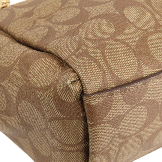 COACH Shoulder Bag F73177 PVC Brown one belt signature Women Used Authentic