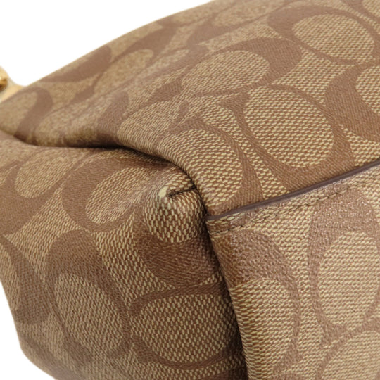 COACH Shoulder Bag F73177 PVC Brown one belt signature Women Used Authentic