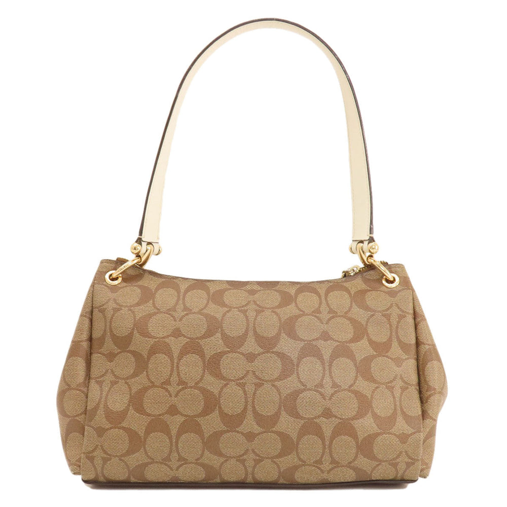 COACH Shoulder Bag F73177 PVC Brown one belt signature Women Used Authentic