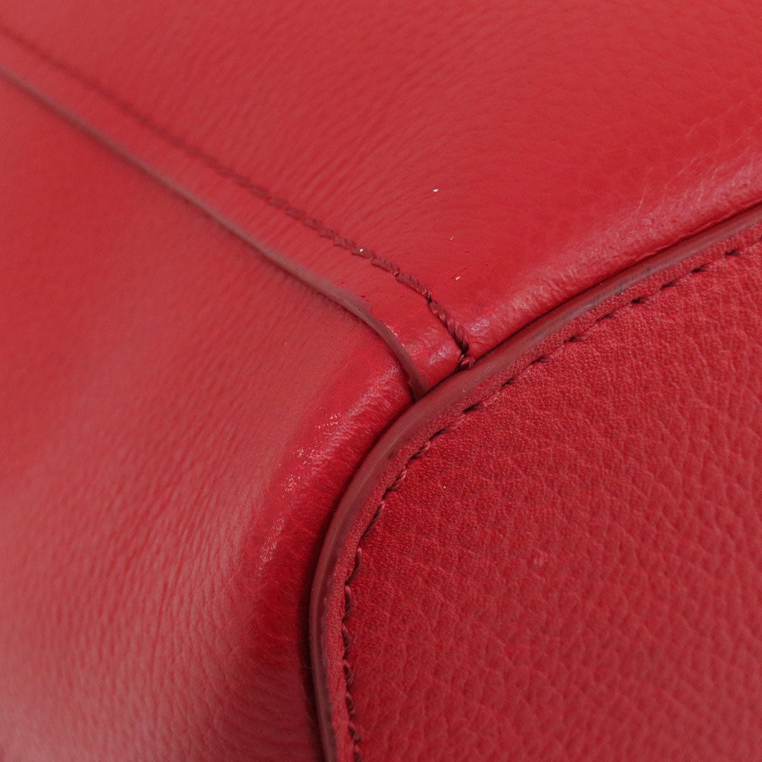 COLE HAAN Tote Bag leather Red logo
