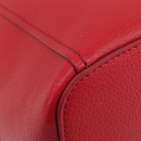 COLE HAAN Tote Bag leather Red logo