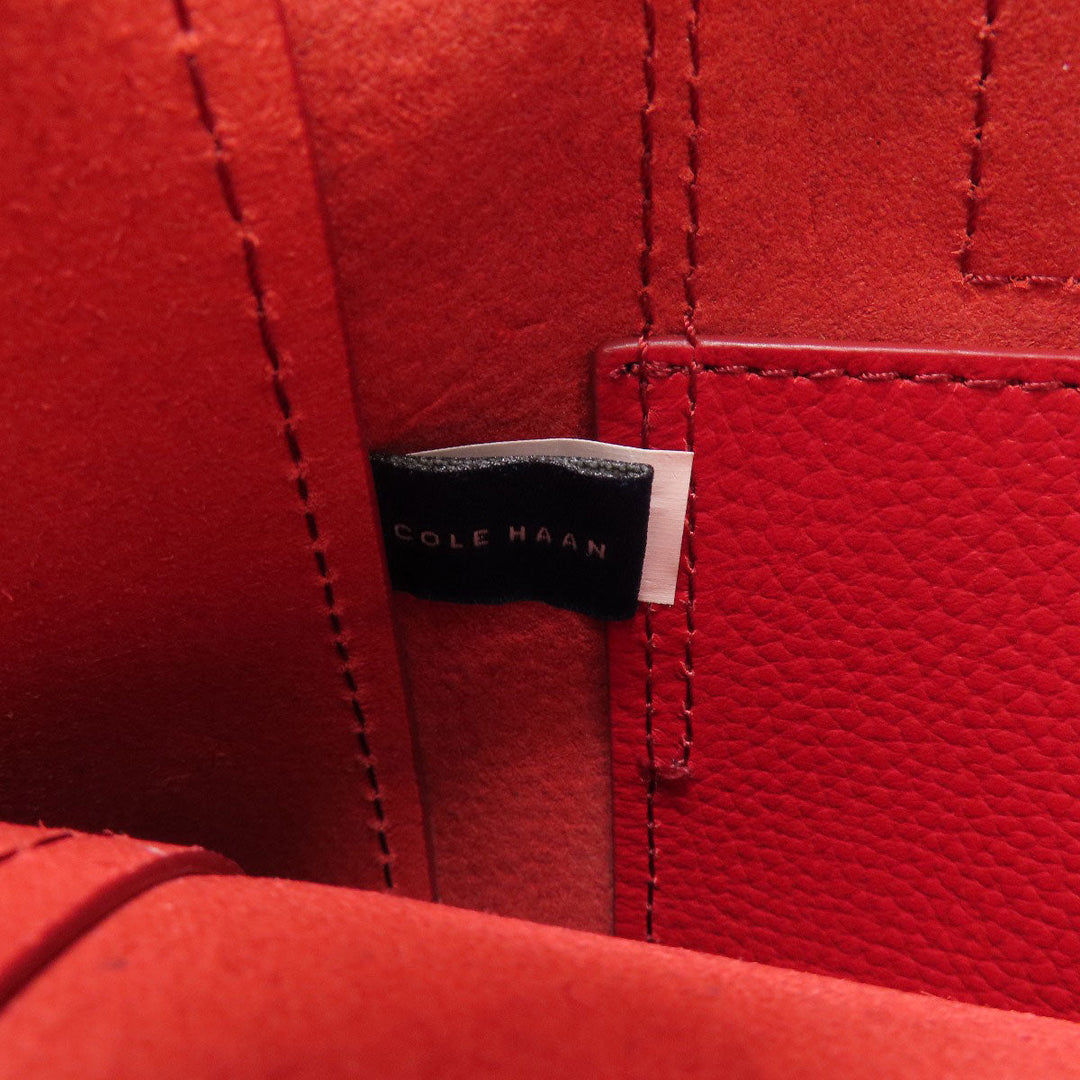 COLE HAAN Tote Bag leather Red logo