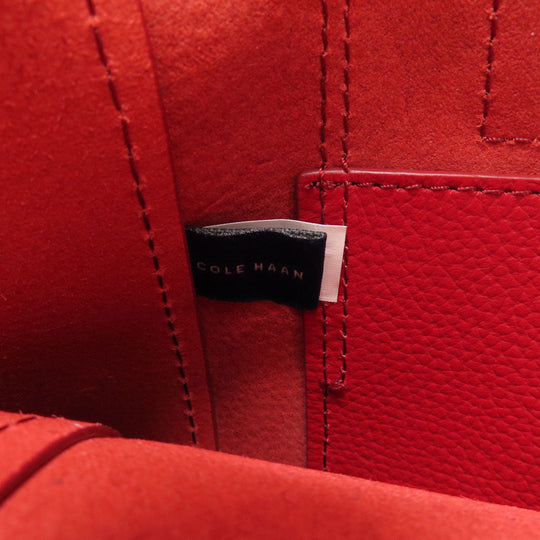 COLE HAAN Tote Bag leather Red logo