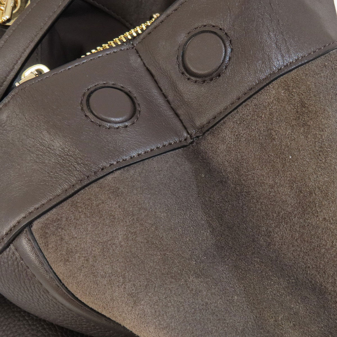 COACH Tote Bag 20165 leather Brown logo