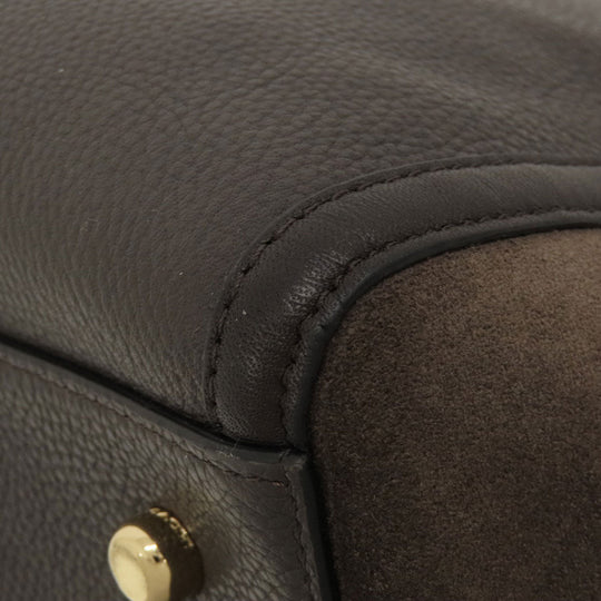 COACH Tote Bag 20165 leather Brown logo
