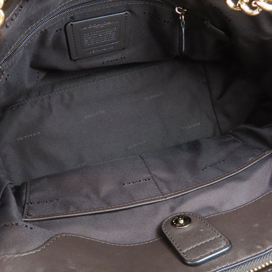 COACH Tote Bag 20165 leather Brown logo