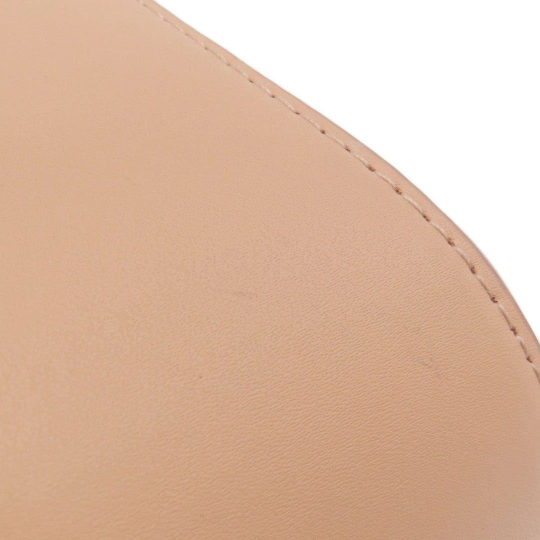 Emporio Armani Shoulder Bag leather beige logo Women Used Authentic