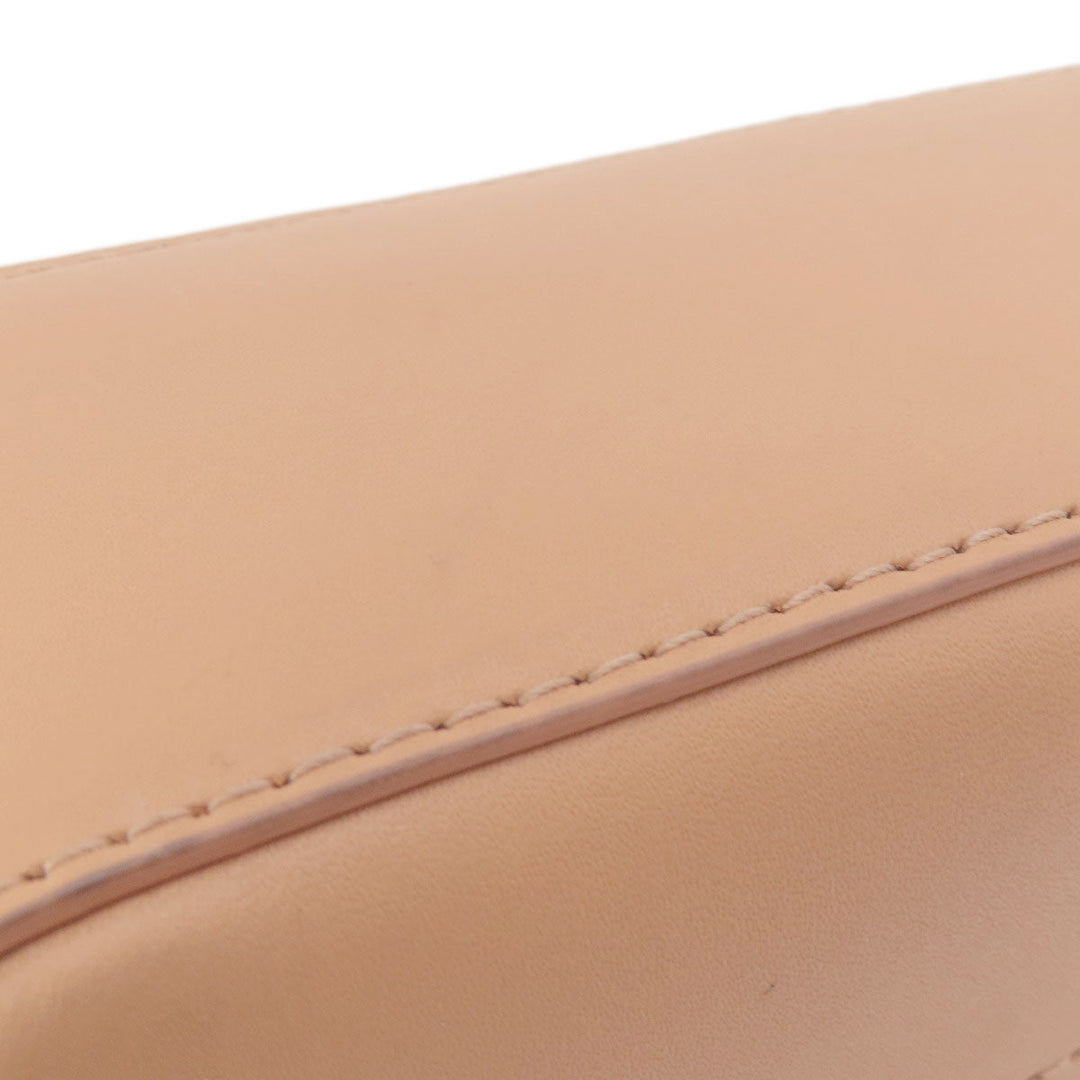 Emporio Armani Shoulder Bag leather beige logo Women Used Authentic