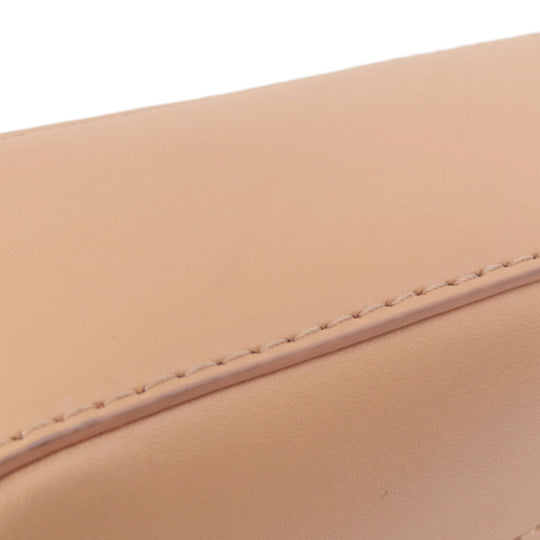 Emporio Armani Shoulder Bag leather beige logo Women Used Authentic