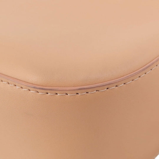Emporio Armani Shoulder Bag leather beige logo Women Used Authentic