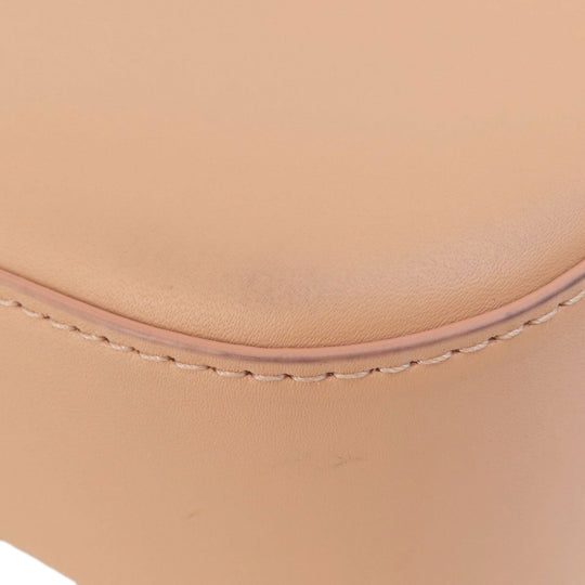 Emporio Armani Shoulder Bag leather beige logo Women Used Authentic