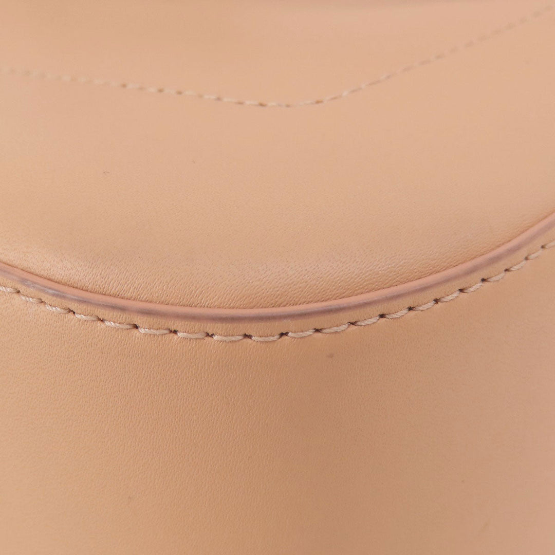 Emporio Armani Shoulder Bag leather beige logo Women Used Authentic