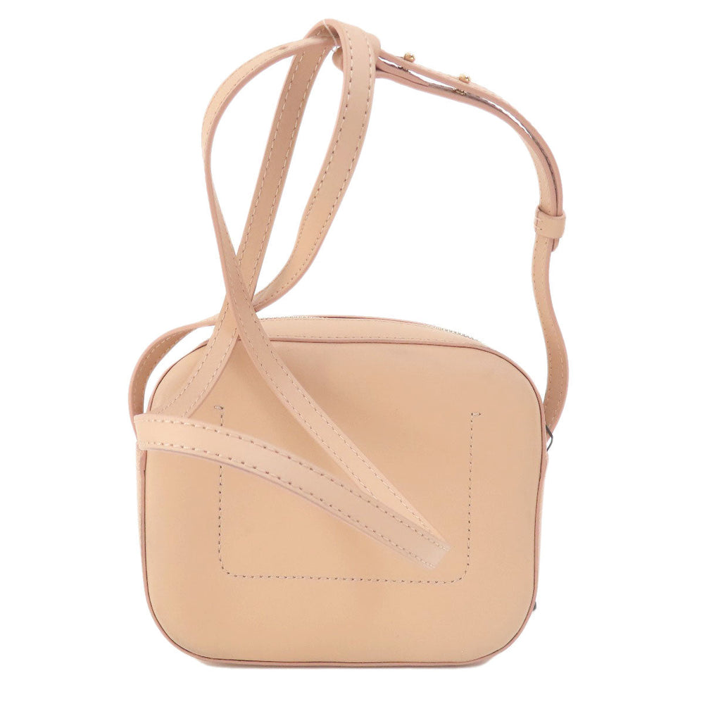 Emporio Armani Shoulder Bag leather beige logo Women Used Authentic