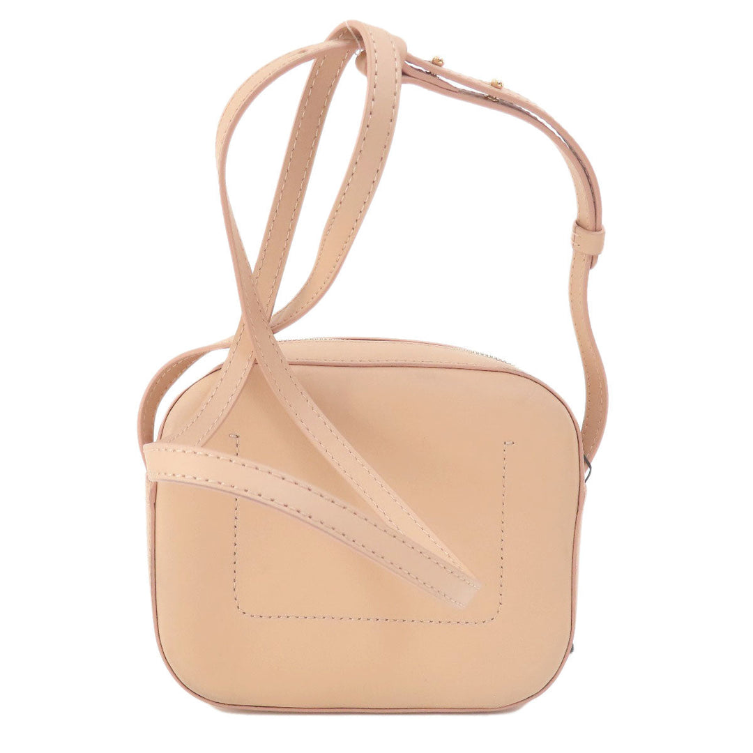Emporio Armani Shoulder Bag leather beige logo Women Used Authentic