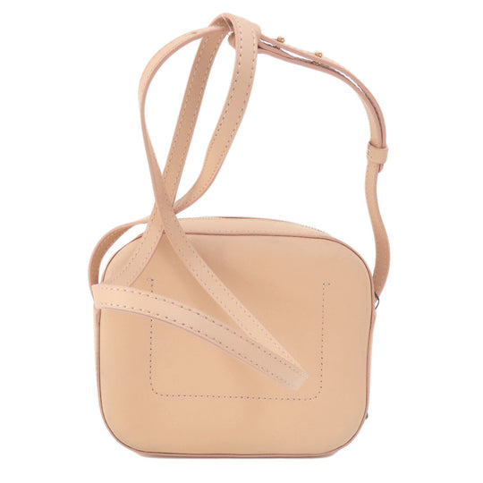 Emporio Armani Shoulder Bag leather beige logo Women Used Authentic