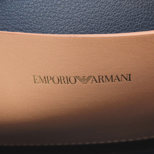 Emporio Armani Shoulder Bag leather beige logo Women Used Authentic
