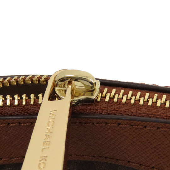 MICHAEL KORS Shoulder Bag PVC Brown MK Signature Long Shoulder Women Used Authentic