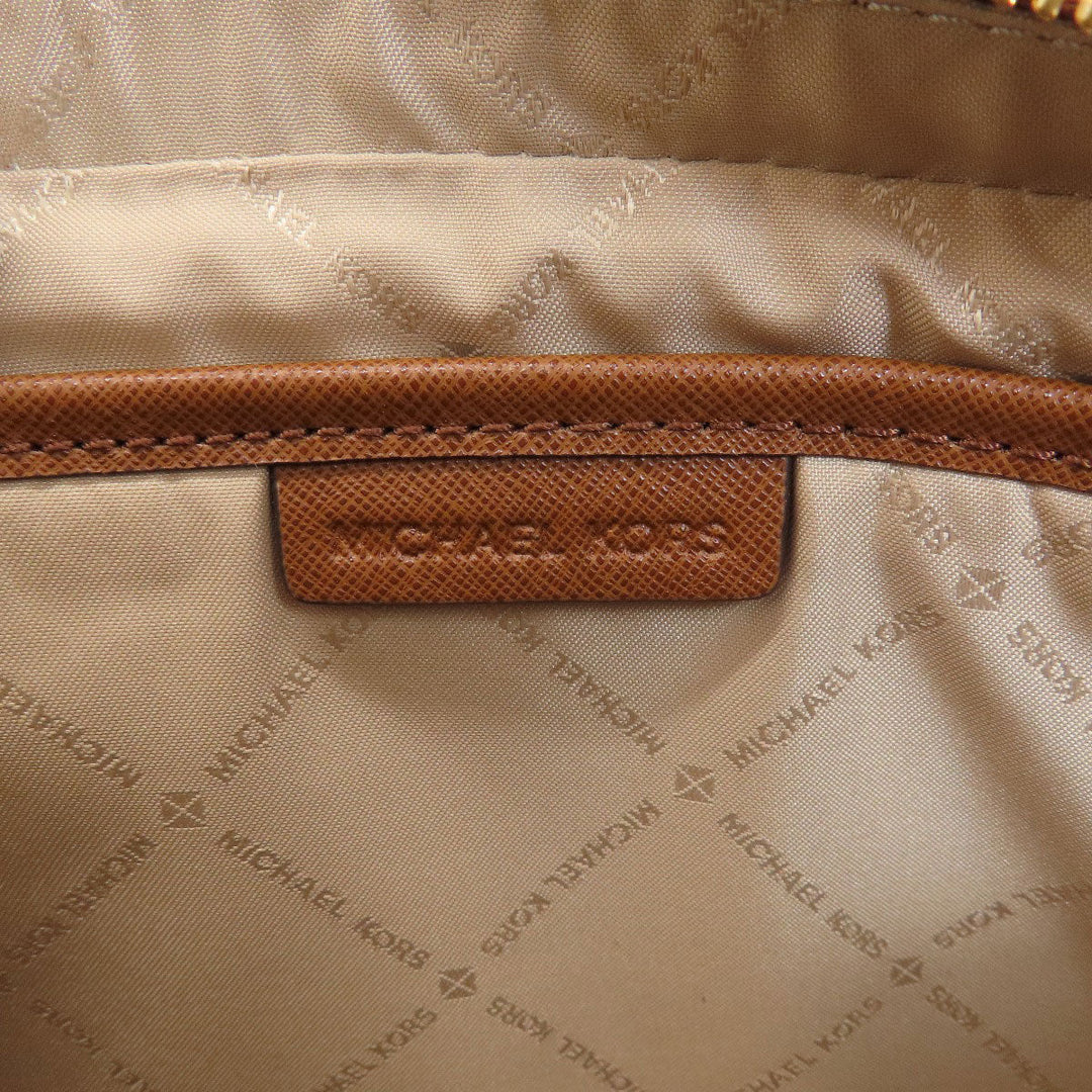MICHAEL KORS Shoulder Bag PVC Brown MK Signature Long Shoulder Women Used Authentic