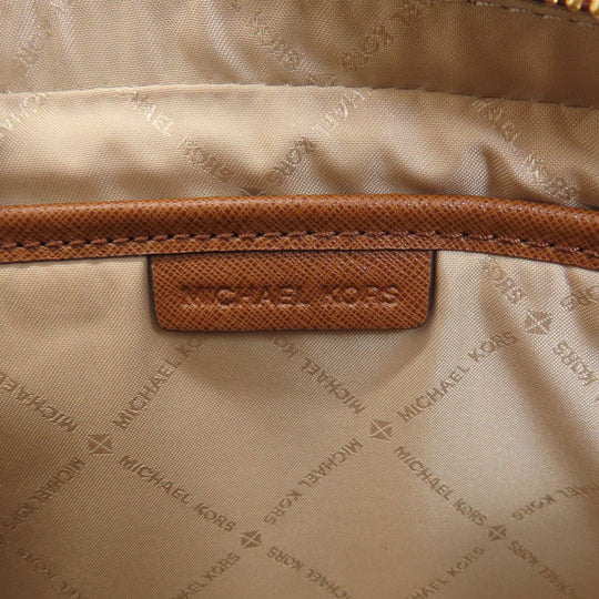 MICHAEL KORS Shoulder Bag PVC Brown MK Signature Long Shoulder Women Used Authentic
