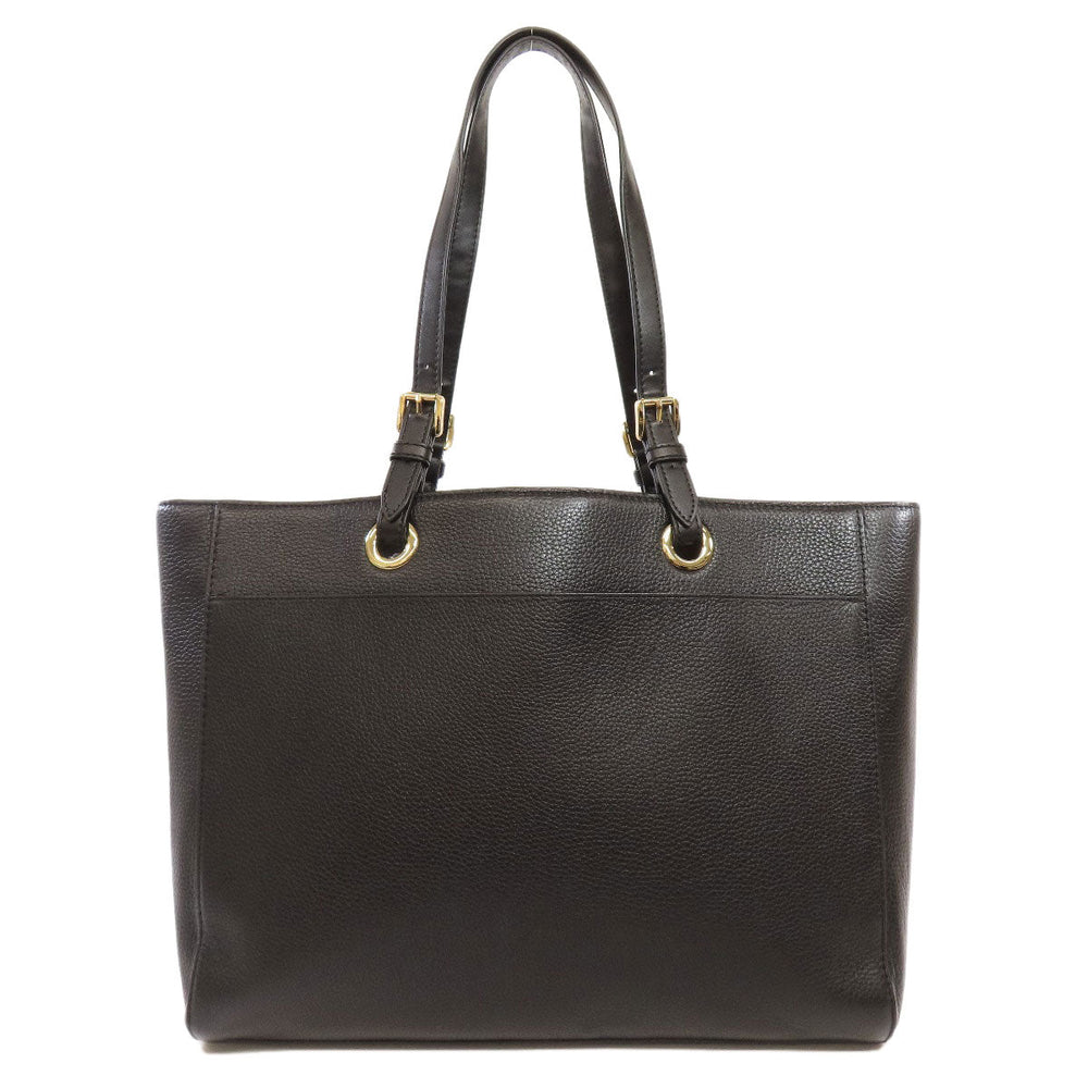MICHAEL KORS Tote Bag leather black logo Women Used Authentic
