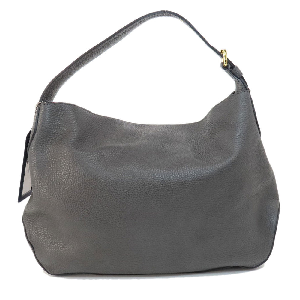ADMJ Shoulder Bag leather gray logo one belt Women Used Authentic