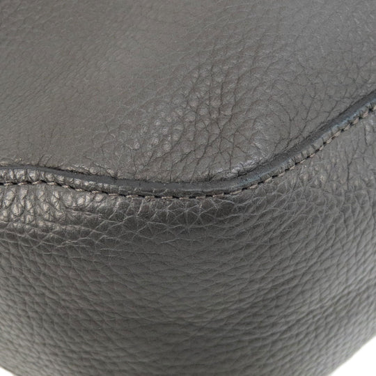 ADMJ Shoulder Bag leather gray logo one belt Women Used Authentic