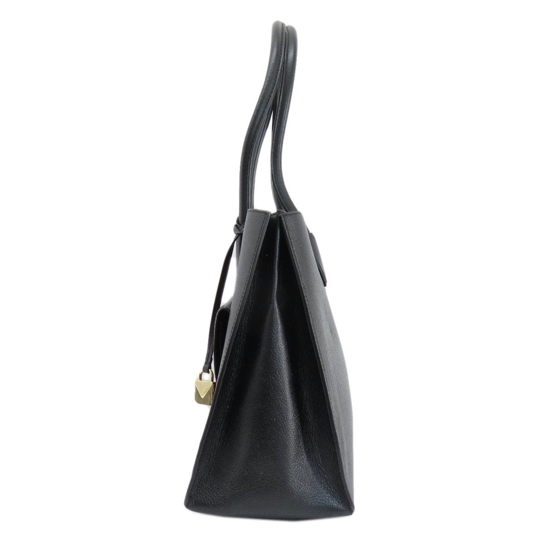MICHAEL KORS Tote Bag leather black logo Women Used Authentic