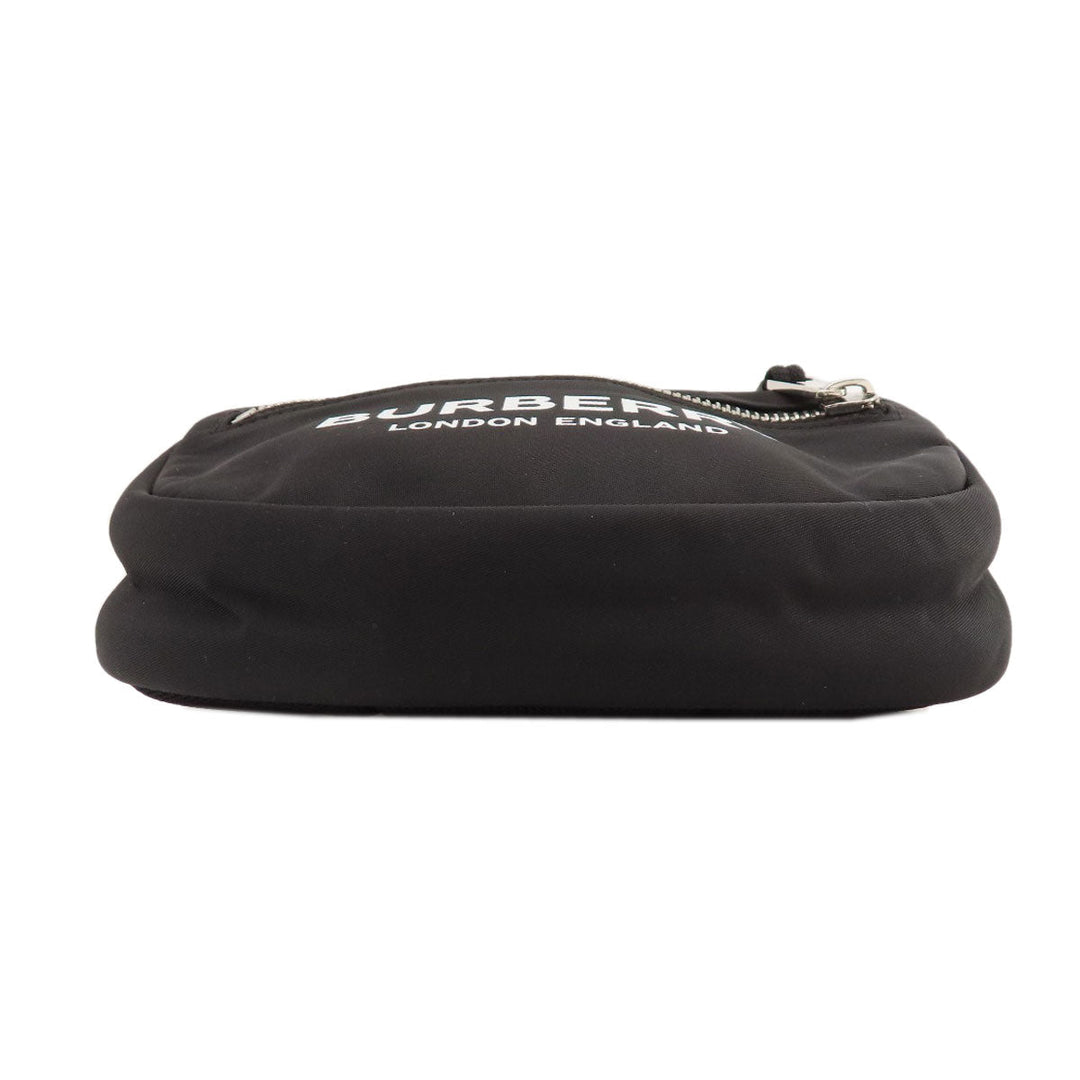 BURBERRY Hip bag Nylon black logo Women Used Authentic